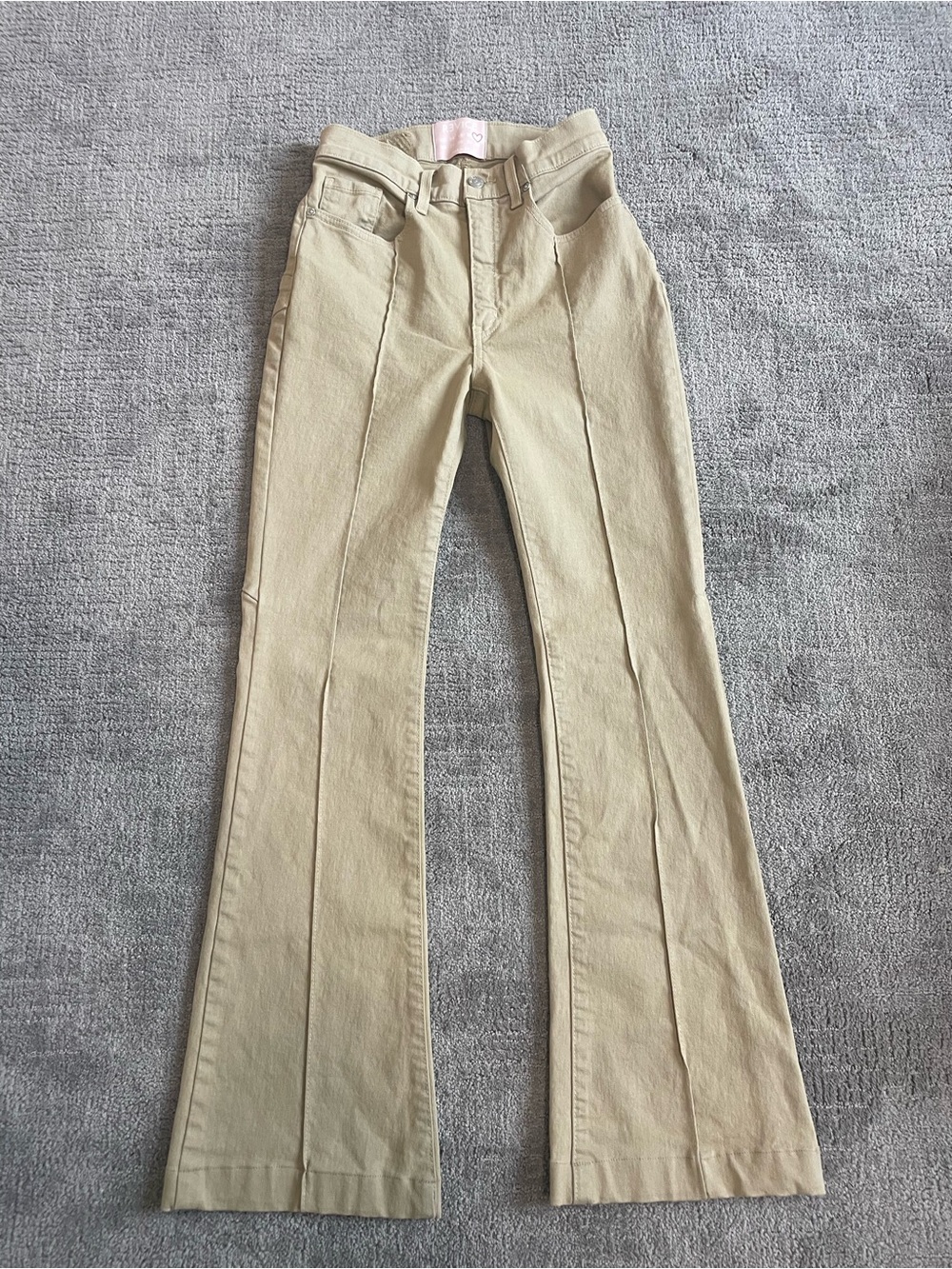 Revice Denim Beige High-Waist Flared Pants